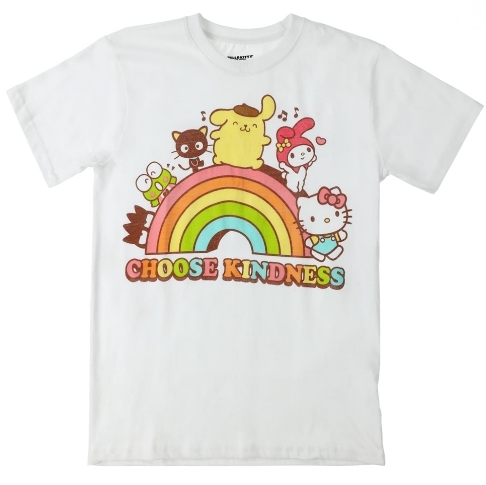Sanrio Hello Kitty Choose Kindness Rainbow Graphic t-shirt White L